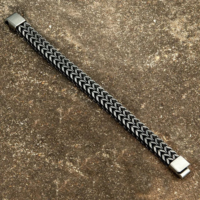 BlackPluss - Stainless Steel Chain Men Bracelet Punk Hand Accessories Magnetic Clasp