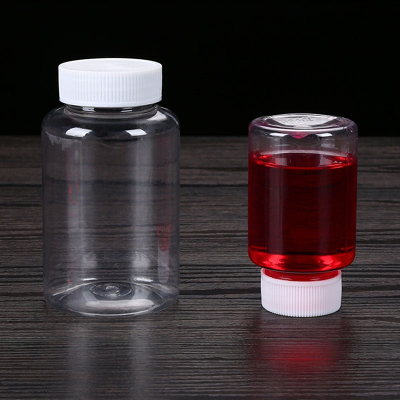 BlackPluss - 10PCS Plastic PET Clear Empty Seal Bottles Solid Packing Bottle.