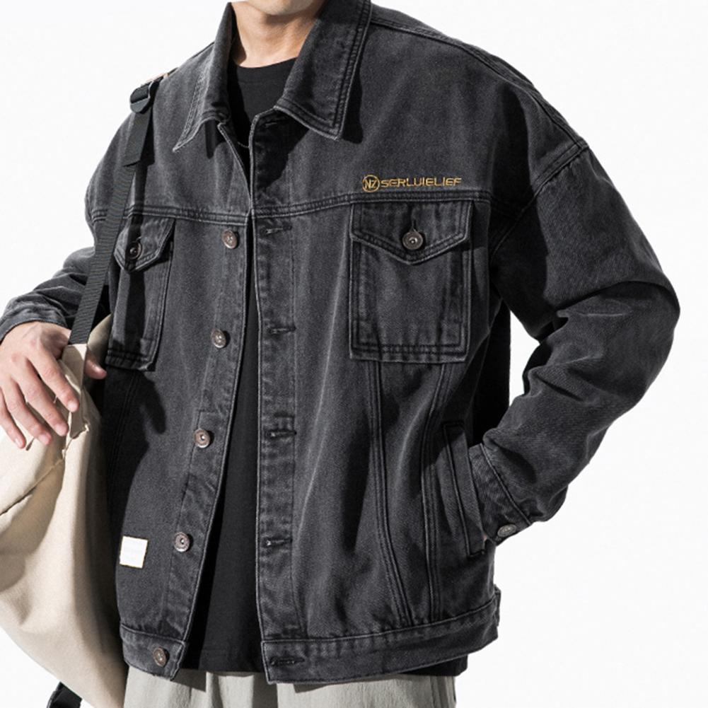 BlackPluss - Denim Jacket Long Sleeve All Match Korean Style.