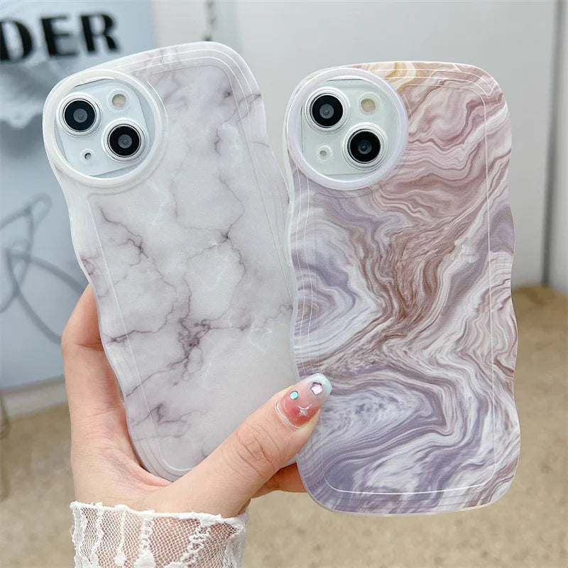 Fashion Marble Stone Texture Phone Case For iPhone 14 13 12 Mini 11 14 Pro Max X XR XS Max 7 8 6s Plus Shockproof Soft TPU Cover