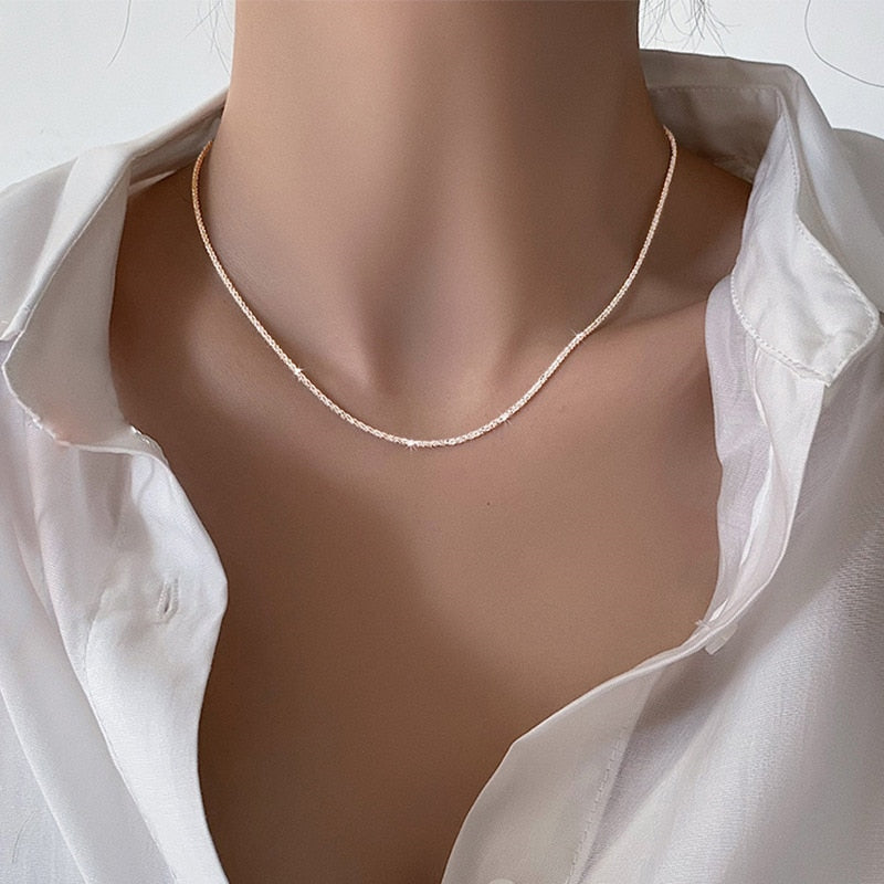 BlackPluss -Sparkling Clavicle Chain Choker Necklace Collar