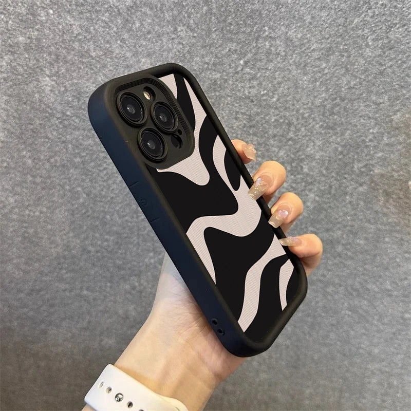 BlackPluss - Zebra Stripe Lattice Pattern Silicone Case For Xiaomi Poco F5 X5 X3 Pro F3 Mi 11 Lite 5G 14 13T 13 12T 12X 12 Soft Cover