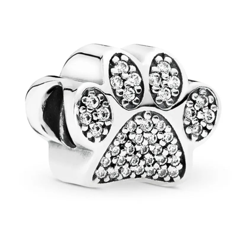 BlackPluss - Feather Crown Safety Chain Owl Love Bead Tower Pendant Fit Original Pandora Charms Silver Color Bracelet DIY Women Jewelry