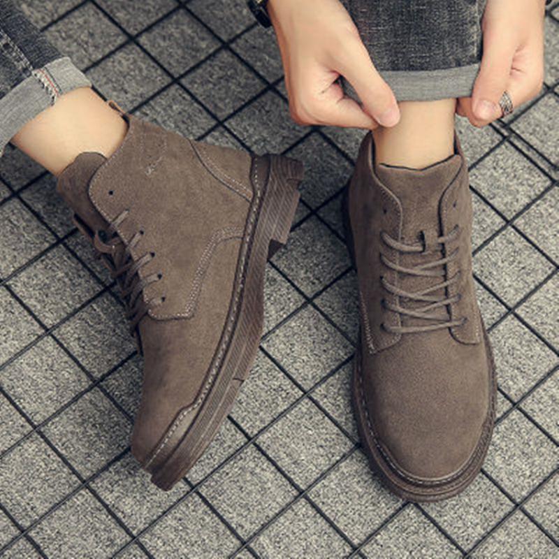 BlackPluss - Men's S High top men's shoes work clothes boots Fashionable