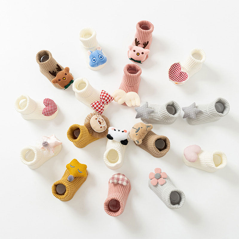 BlackPluss - baby socks in the tube cartoon 3D doll toddler socks 0-24 months