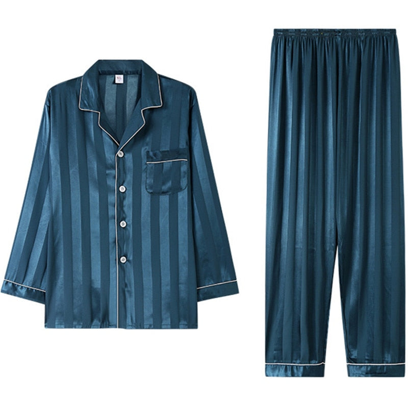 BlackPluss - Men Pajamas Thin Silk Set.