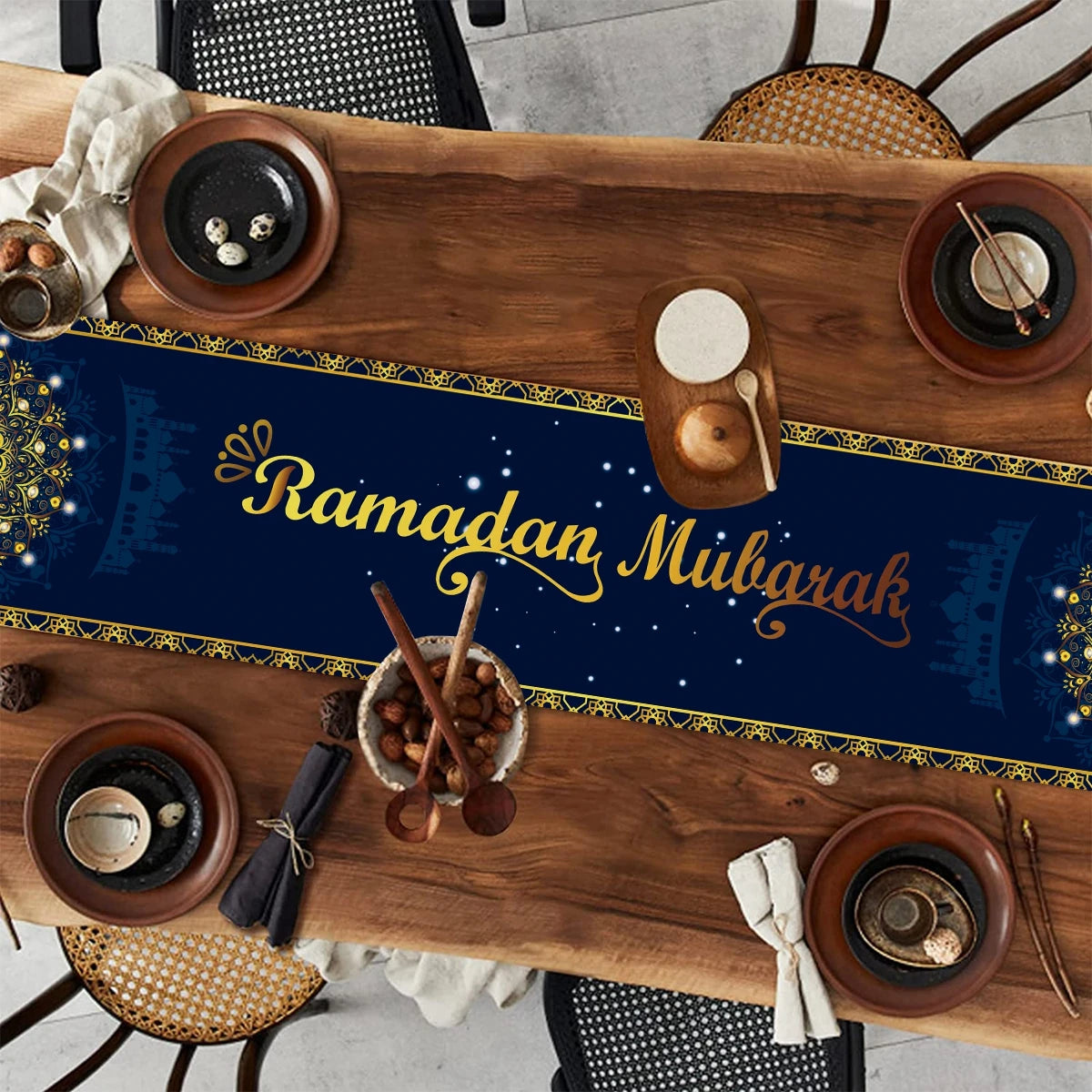 BlackPluss - Eid Mubarak Tablecloth Ramadan Decoration For Home Decoration