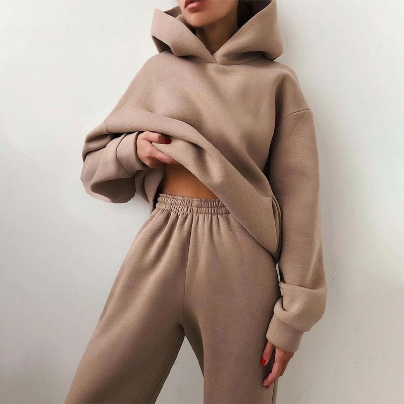 BlackPluss - Women's Tracksuit Suit Warm Hoodie Sweatshirts Two Pieces