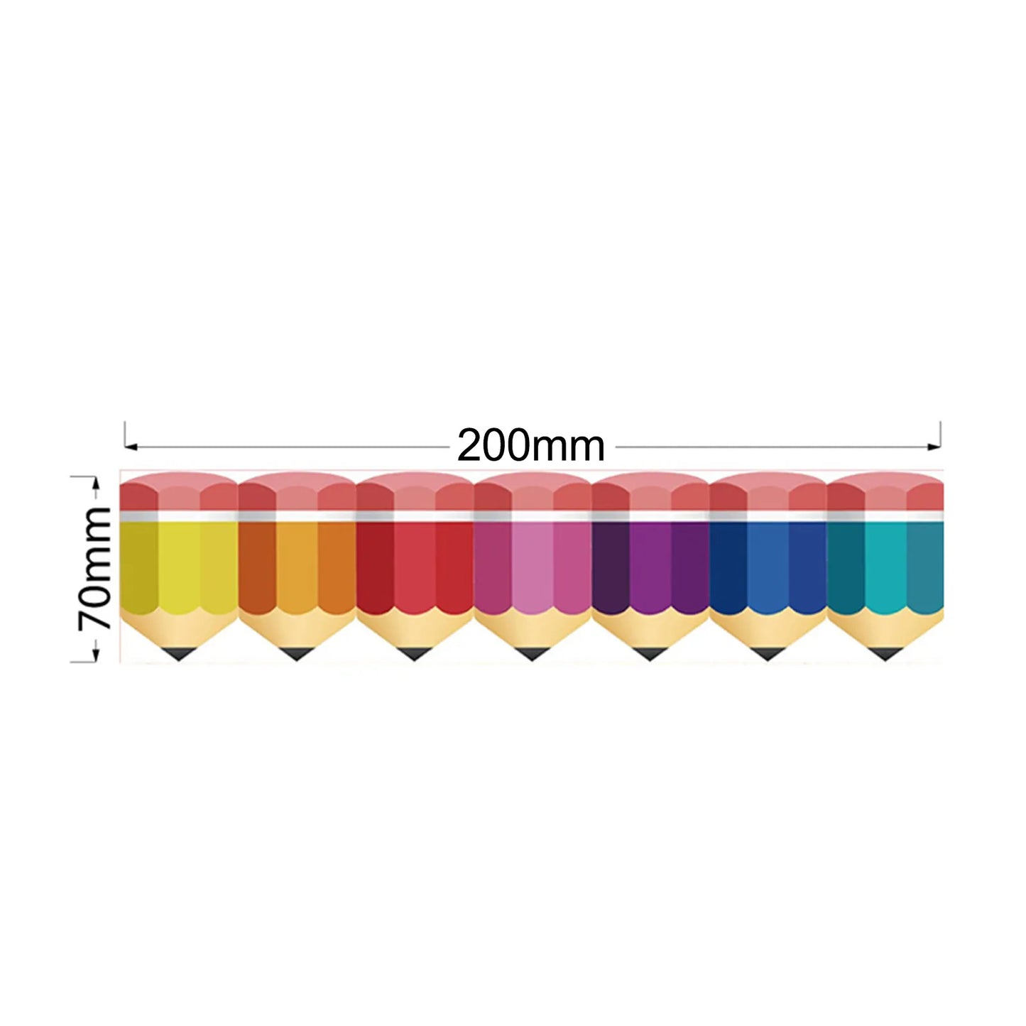 BlackPluss - Pencil Bulletin Board Borders Art Colorful with Pencil Patterns Classroom Borders for White Board School Chalkboard