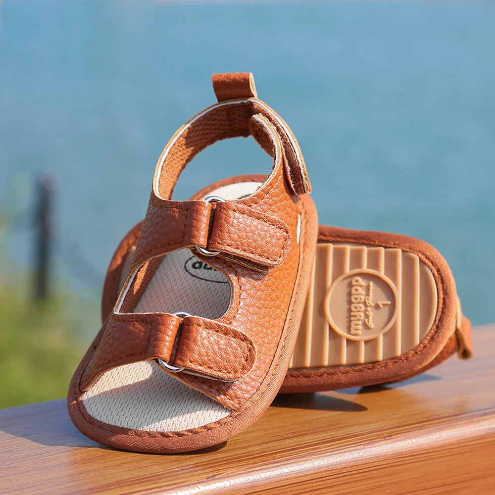 BlackPluss - New Baby Sandals Baby Shoes Baby Boy Girl Sandals PU Soft Bottom Sole Anti-Slip Infant First Walker.