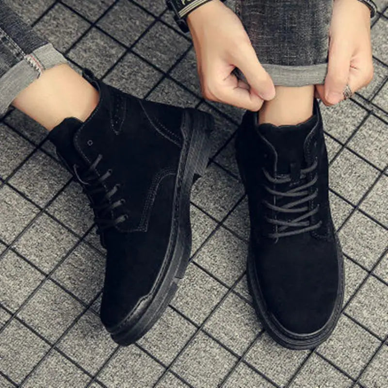 BlackPluss - Men's S High top men's shoes work clothes boots Fashionable