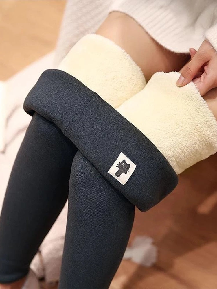 BlackPluss - Women Leggings Velvet Warm Pants Hight Waist Leggings.