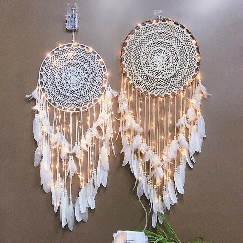 BlackPluss - big dream catcher hanging/light decoration Nordic decoration home girls room/nursery/kids decor dreamcatcher children room new 5