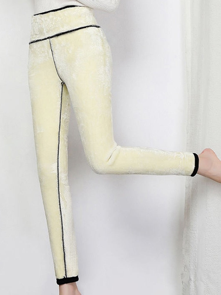 BlackPluss - Women Leggings Velvet Warm Pants Hight Waist Leggings.