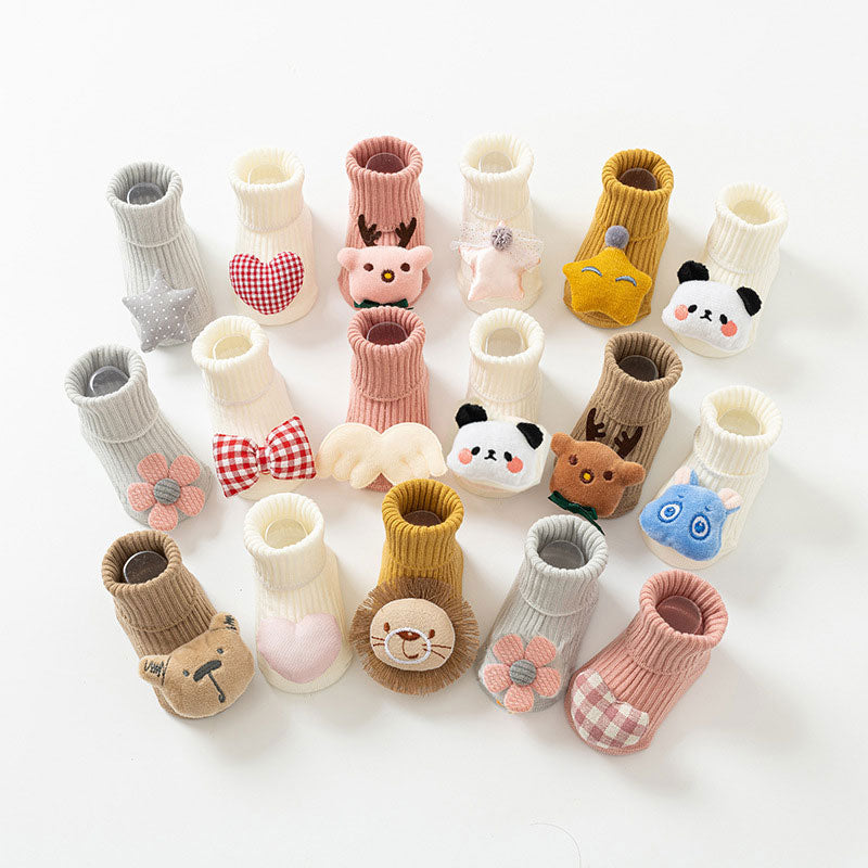BlackPluss - baby socks in the tube cartoon 3D doll toddler socks 0-24 months