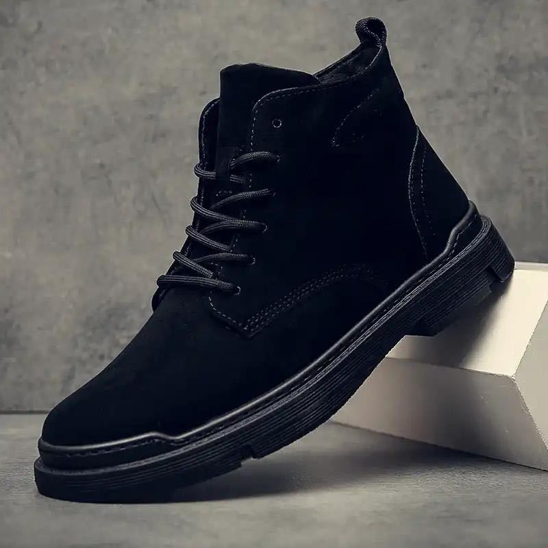 BlackPluss - Men's S High top men's shoes work clothes boots Fashionable