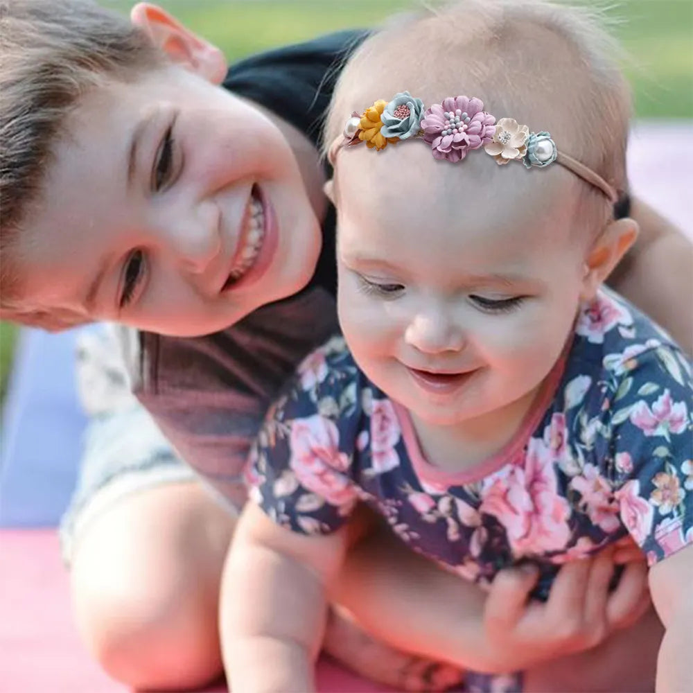 BlackPluss - Baby Girl Headband Cute Baby Elastic Hair Band Newborn Head Flower Toddler Headband