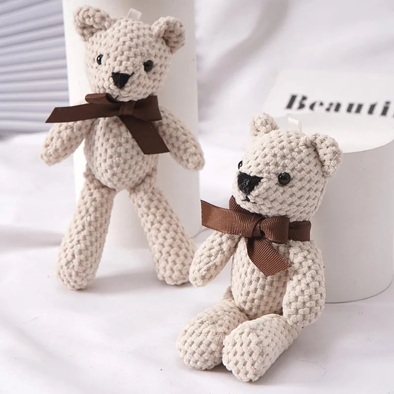 BlackPluss - M Bear Stuffed Plush Toys Baby Cute Dress Key pendant