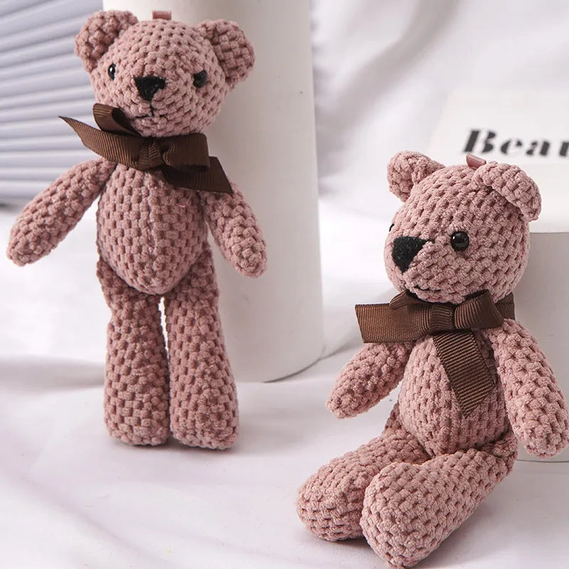 BlackPluss - M Bear Stuffed Plush Toys Baby Cute Dress Key pendant