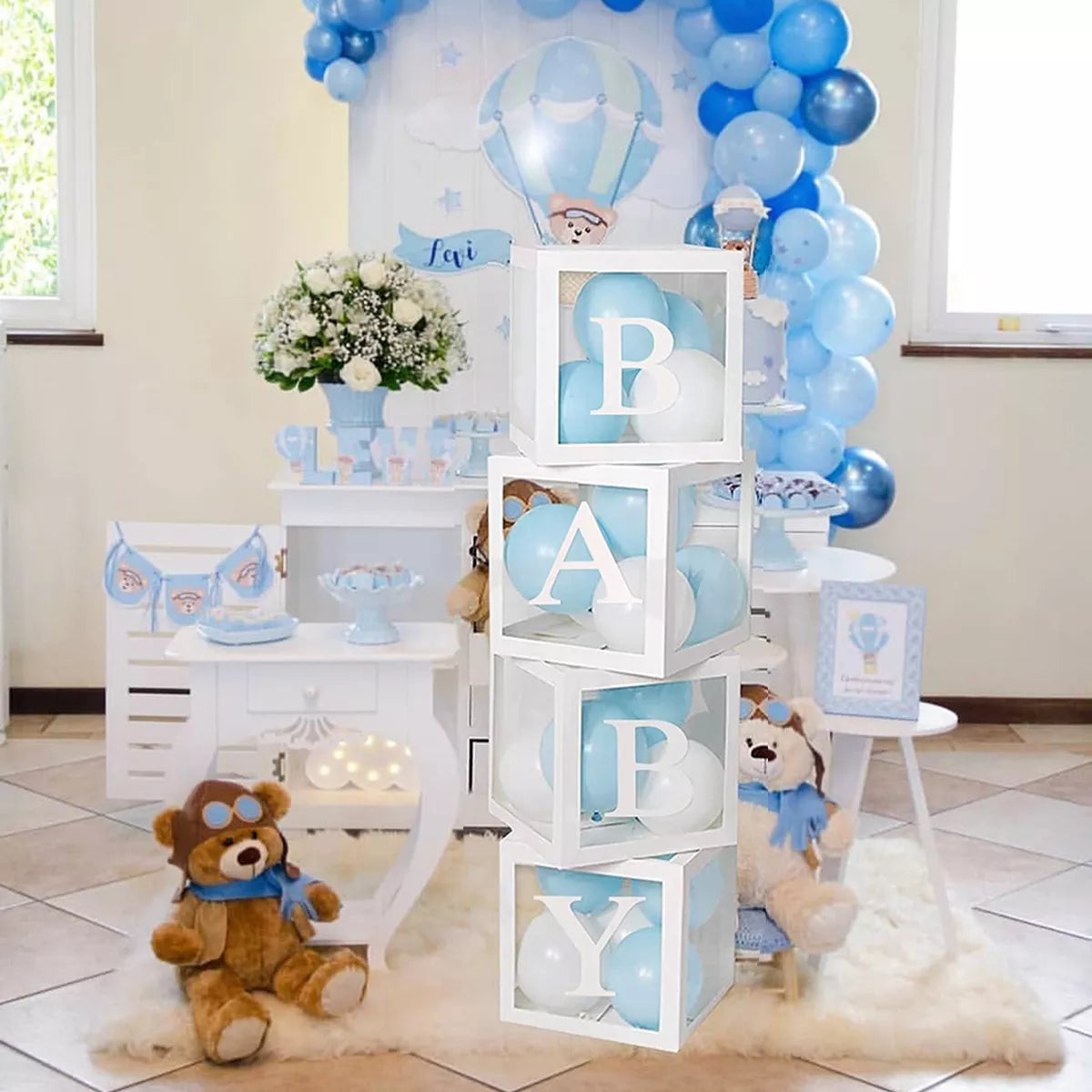 BlackPluss - Alphabet Custom Transparent Box Baby Shower Decor