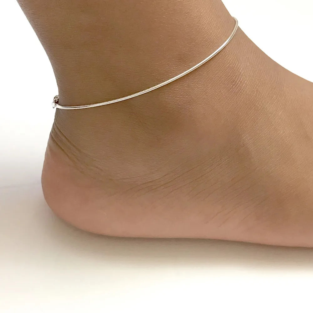 BlackPluss - Snake Chain Anklet Stainless Steel Adjustable Chain Ankle Gifts