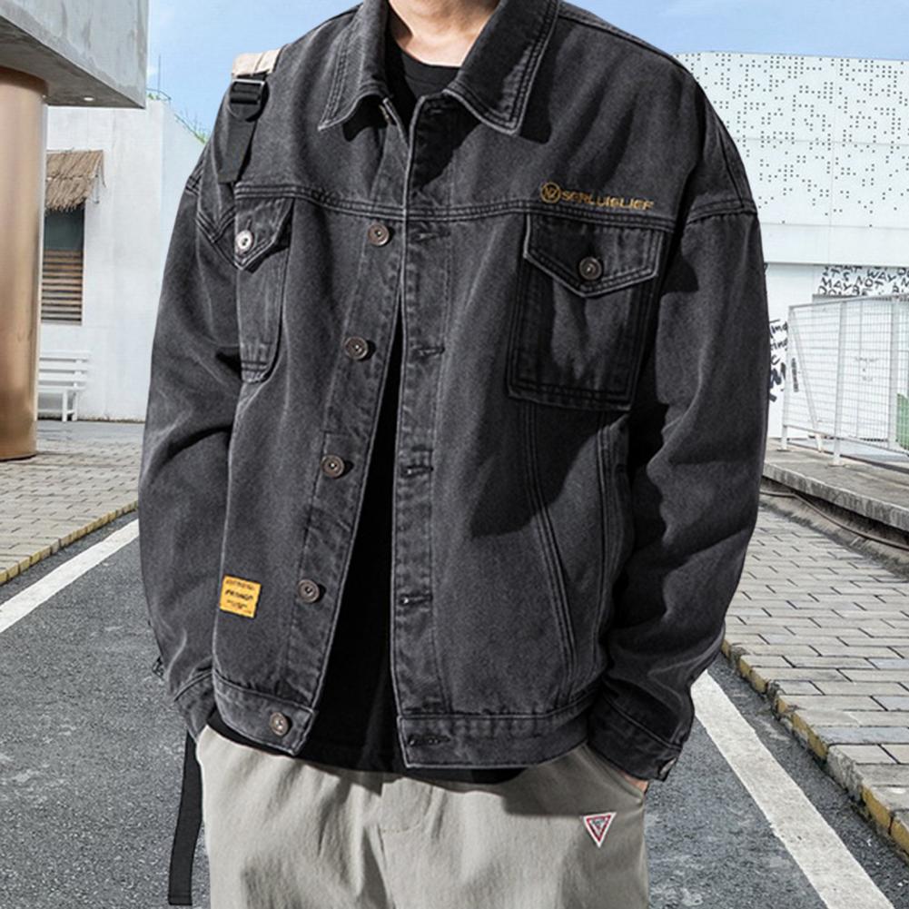 BlackPluss - Denim Jacket Long Sleeve All Match Korean Style.