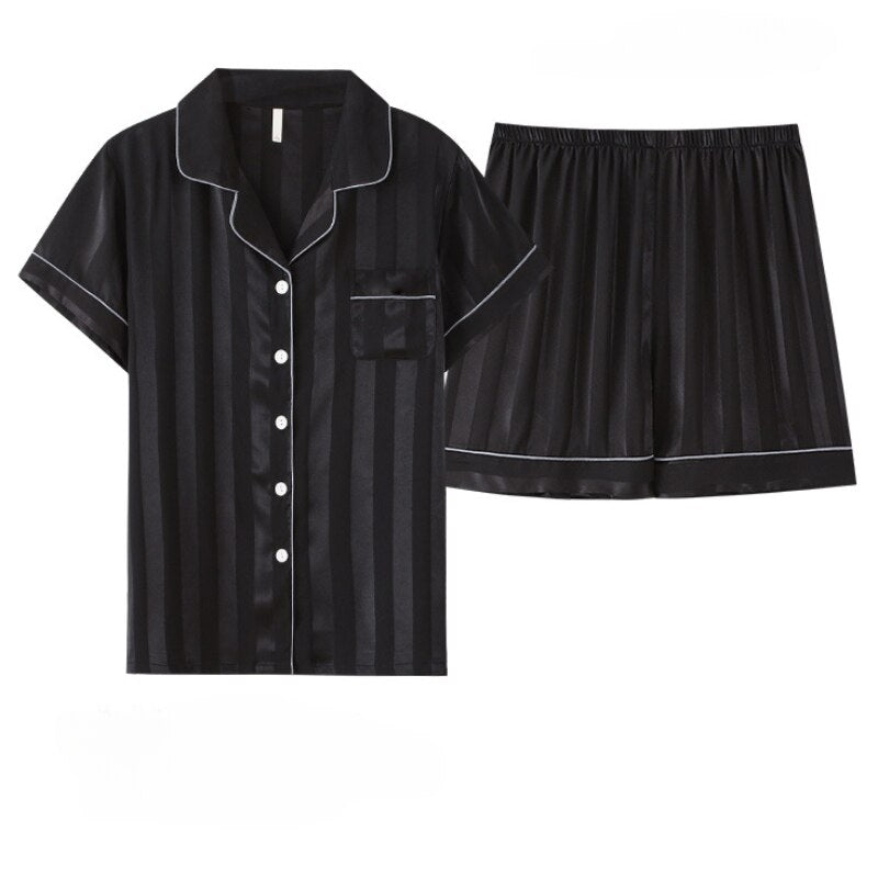 BlackPluss - Men Pajamas Thin Silk Set.