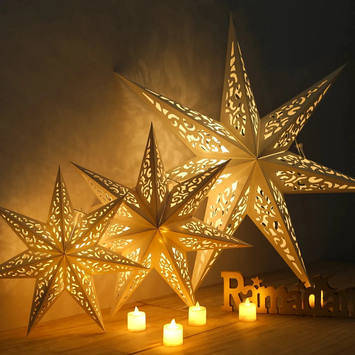 BlackPluss - 30-75cm Hollow Star Hanging Pendant