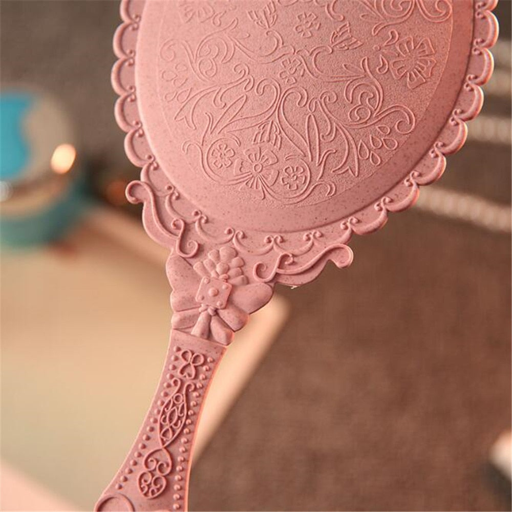 BlackPluss - Vintage Carved Handheld Vanity Mirror Makeup Mirror