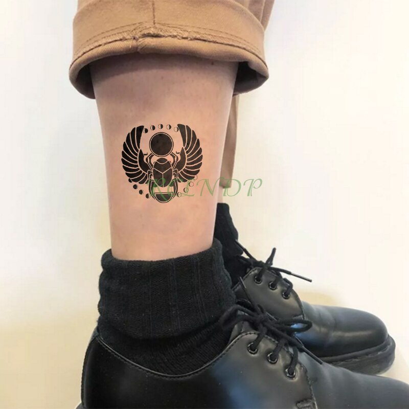 BlackPluss - Waterproof Temporary Tattoo Sticker Ancient Egypt Scarab Fake Tatto.
