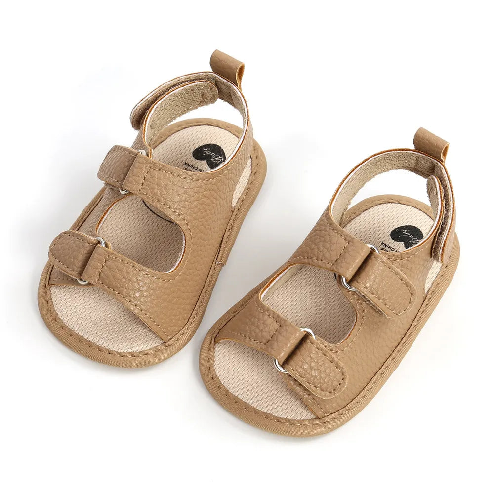 BlackPluss - New Baby Sandals Baby Shoes Baby Boy Girl Sandals PU Soft Bottom Sole Anti-Slip Infant First Walker.