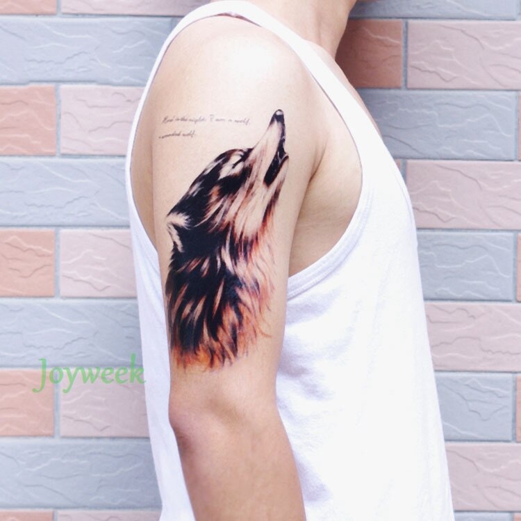 BlackPluss - Waterproof Temporary Tattoo Sticker large size dreamcatcher wolves wolf.