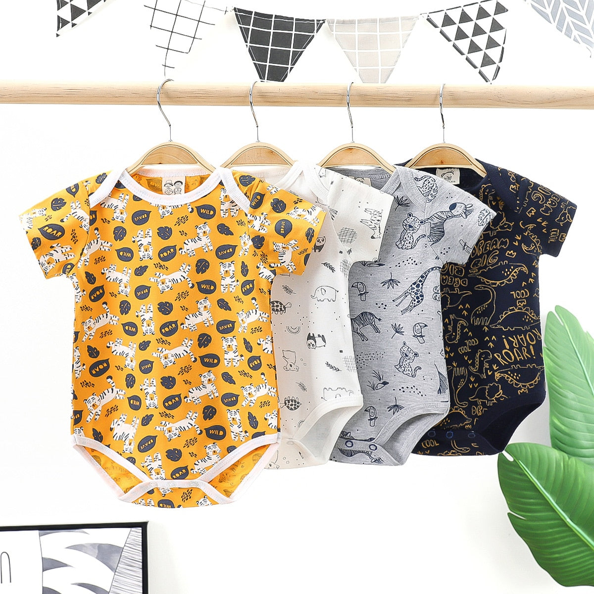 BlackPluss - Short Sleeve Baby Jumpsuit Cartoon Ropa Bebe Baby Boy Girl Clothes