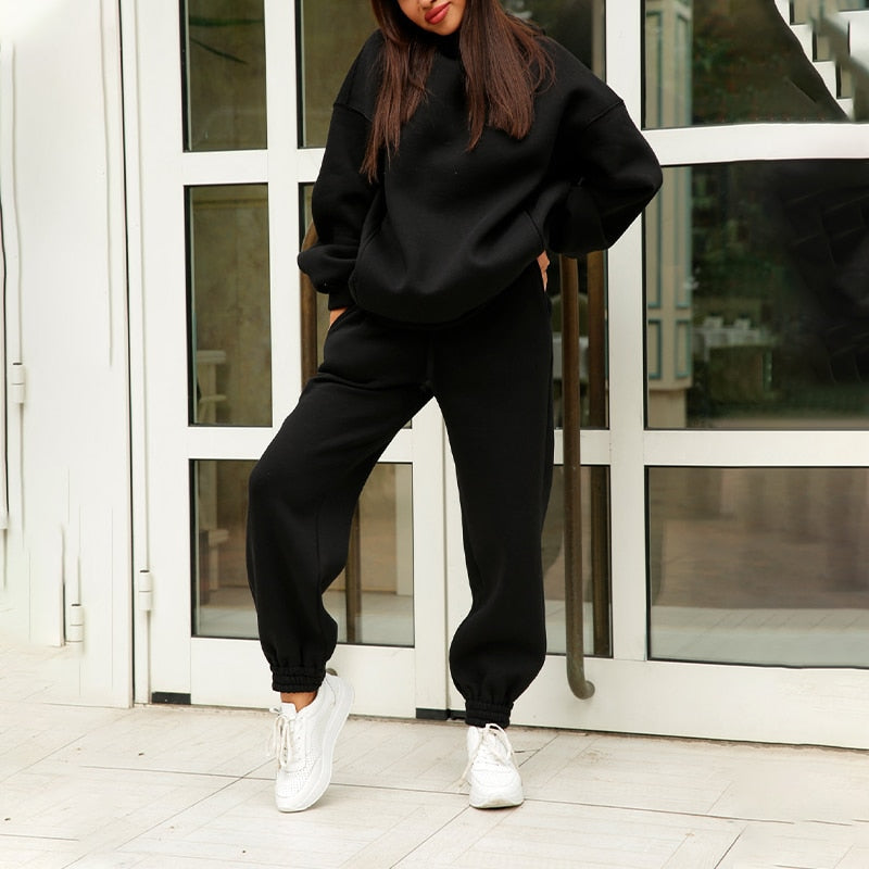 BlackPluss - Women's Tracksuit Suit Warm Hoodie Sweatshirts Two Pieces