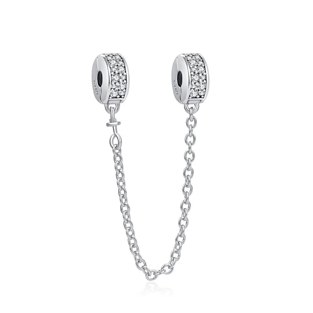 BlackPluss - White Pave Butterfly Moon Star Castle Safety DIY Fine Beads Fit Original Pandora Charms Silver 925 Bracelet Jewelry