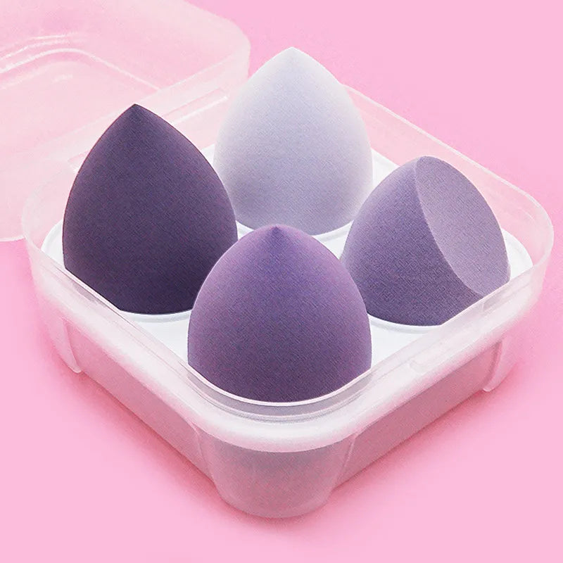 BlackPluss - 4pcs Makeup Sponge Powder Puff Dry and Wet Combined Beauty Cosmetic Ball Foundation Powder Puff Bevel Cut Make Up Sponge Tools