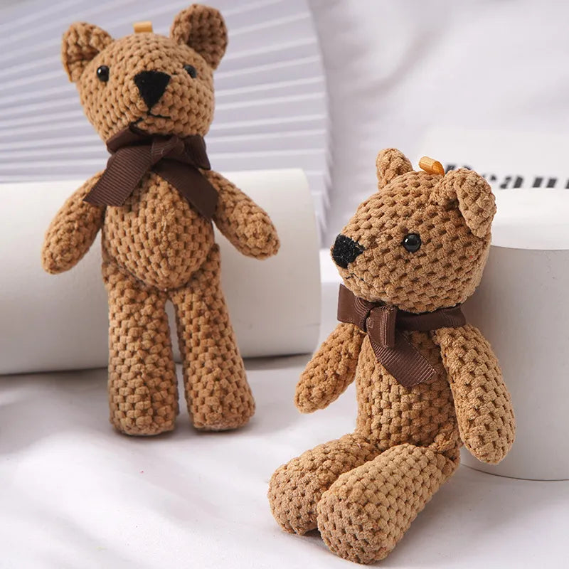 BlackPluss - M Bear Stuffed Plush Toys Baby Cute Dress Key pendant