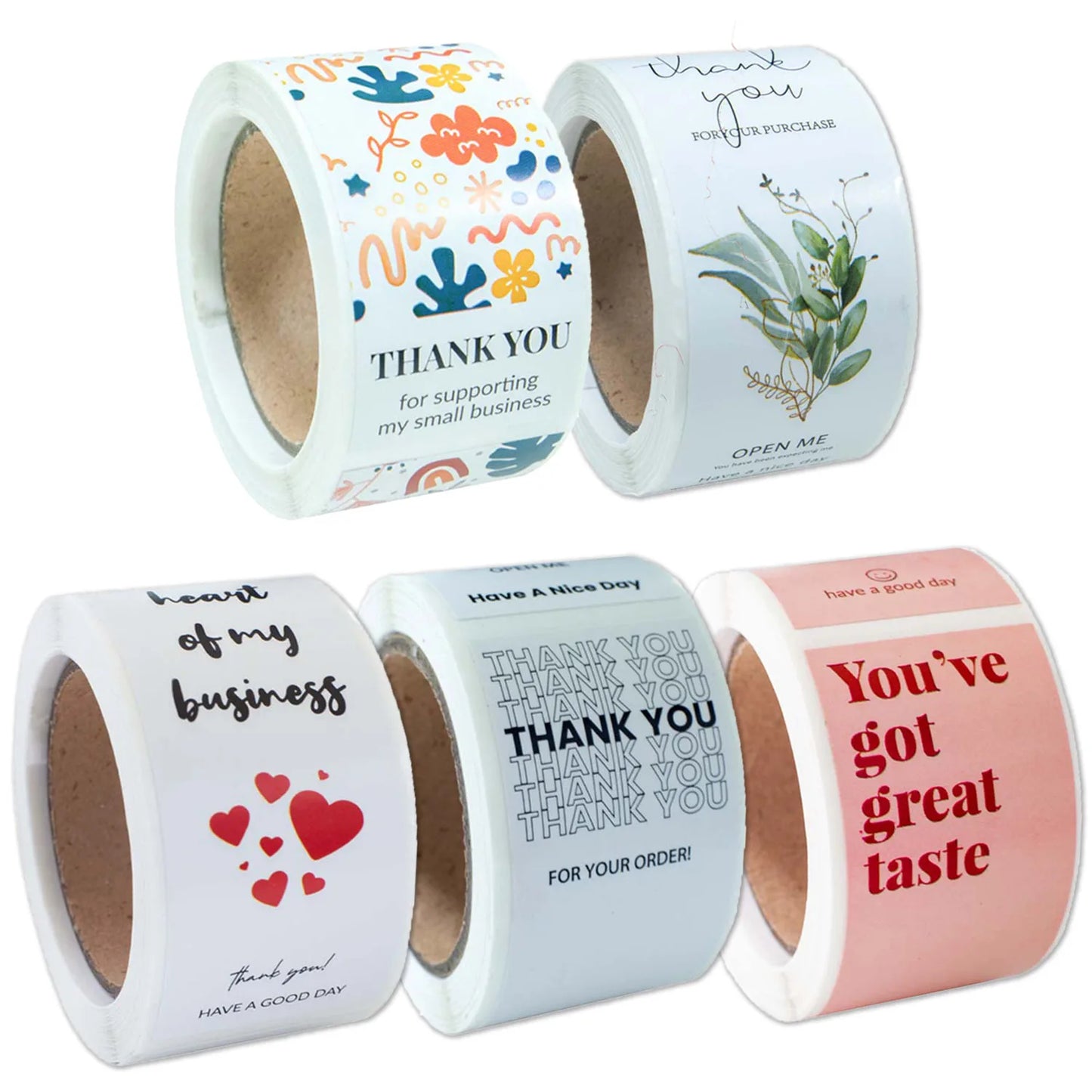 BlackPluss - 100pcs/roll Pink You've Got Great Taste Stickers for Small Buisness Package Thank You Sticker Decals for Baking Gift Retail Bag