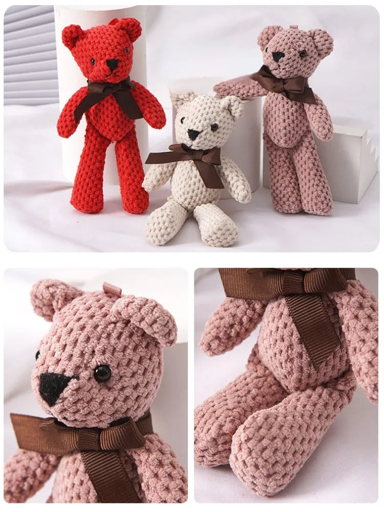 BlackPluss - M Bear Stuffed Plush Toys Baby Cute Dress Key pendant