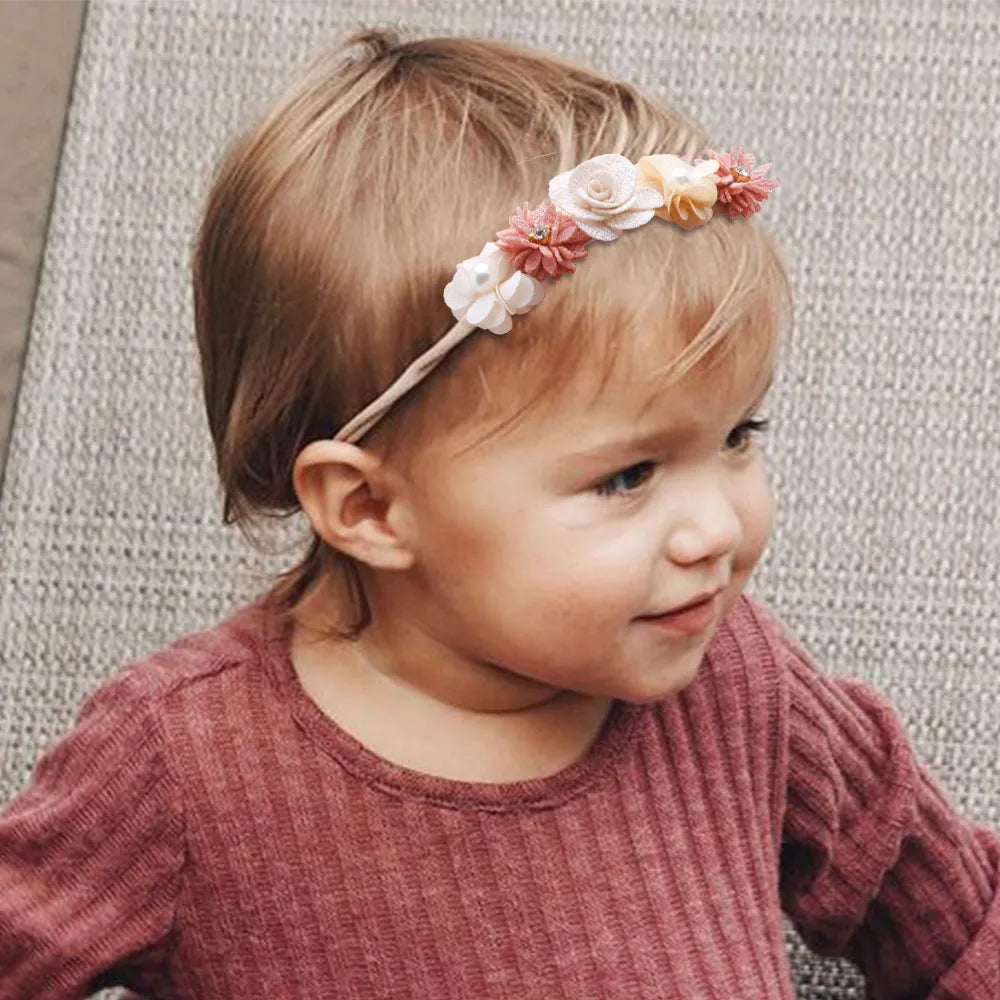 BlackPluss - Baby Girl Headband Cute Baby Elastic Hair Band Newborn Head Flower Toddler Headband