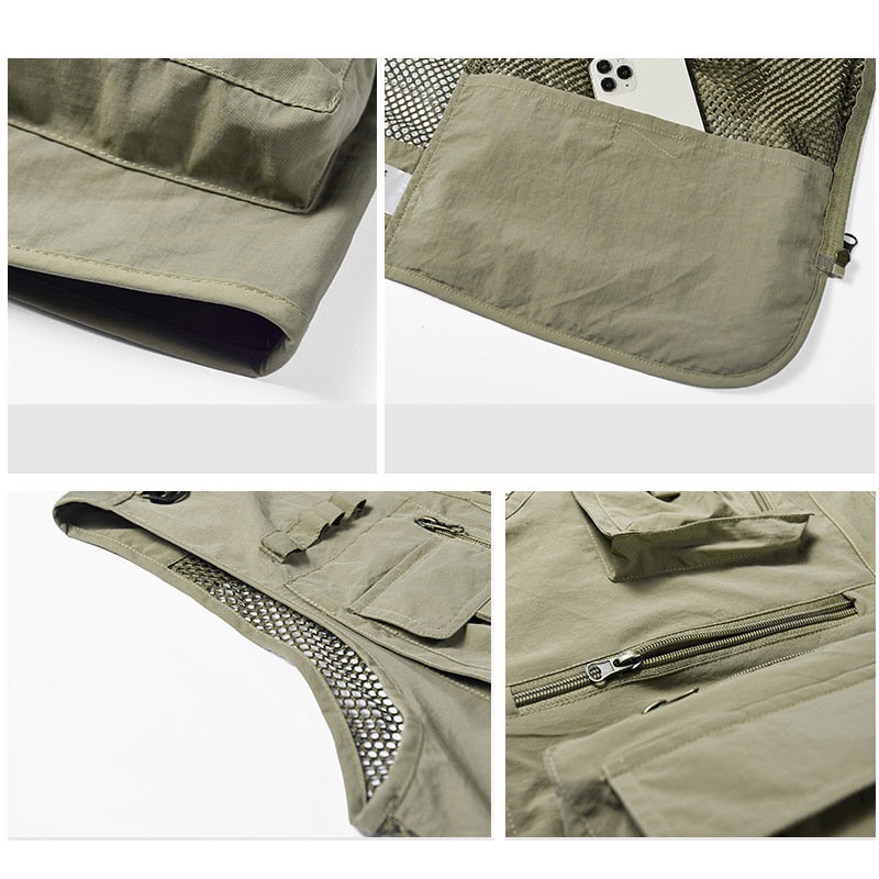BlackPluss - Summer Men Unloading Tactical Vest Coat Casual Men's.
