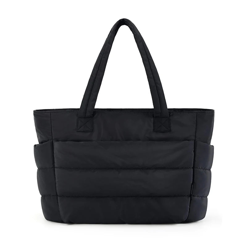 Blackpluss | Puffy Tote Bag for Women Big Square Cotton Padded Female Quilting Shoulder Purse Simple Daily Handbag Women's Bag
