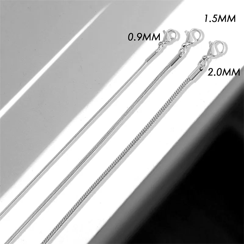 BlackPluss - Couples Men Women Gold Color Bracelets for Women Stainless Steel Snake Link Chain Lobster Clasp Snap Button Jewelry