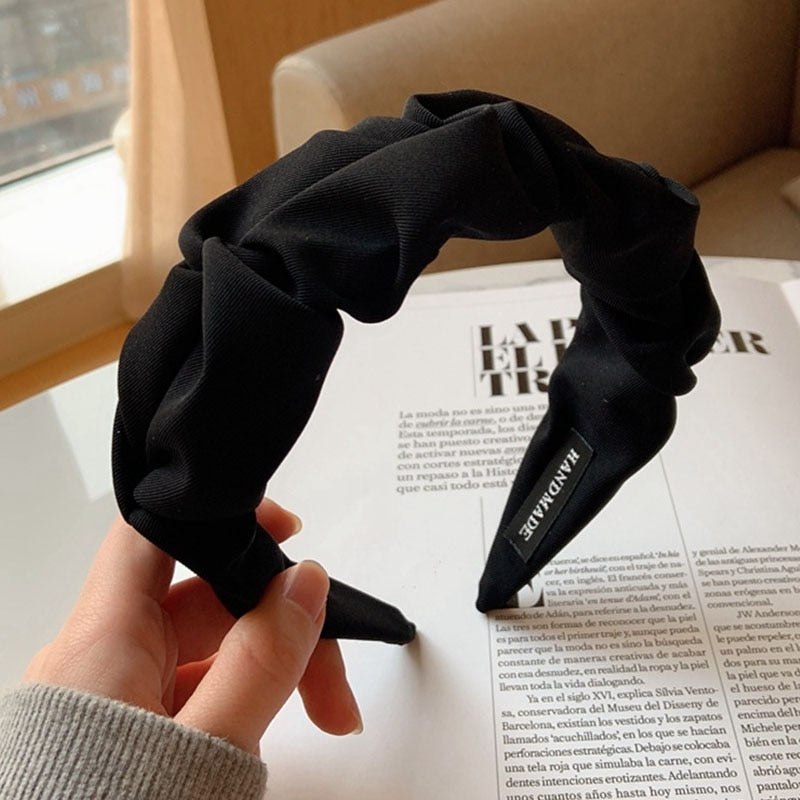 BlackPluss - Flower Solid Color Headbands Designer Wide Hairband Hair