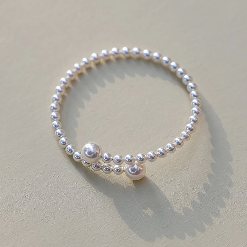 BlackPluss - 1PCS Imitation Pearl Bracelet Stretchable Pearl Bracelet Pearl