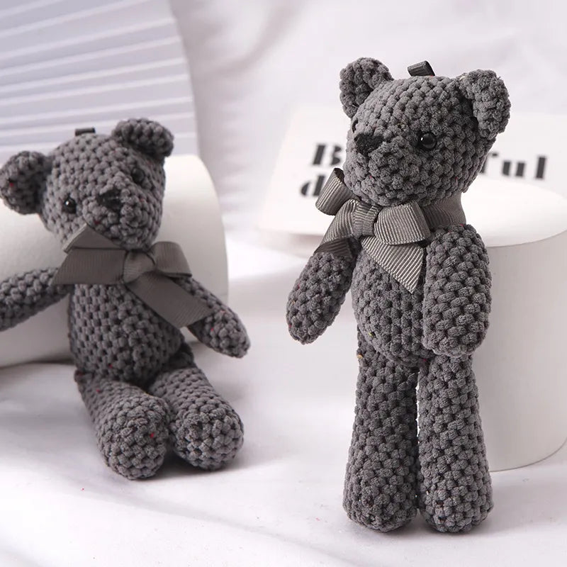BlackPluss - M Bear Stuffed Plush Toys Baby Cute Dress Key pendant