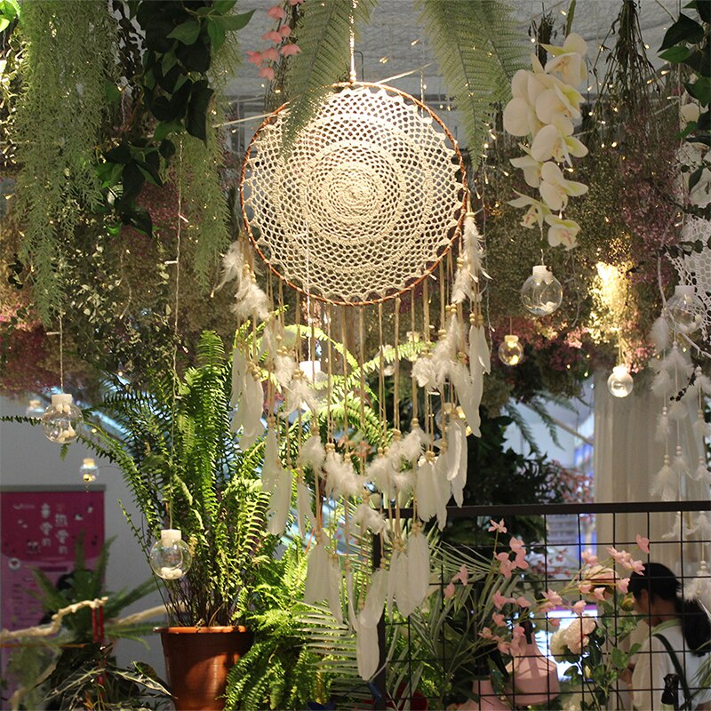 BlackPluss - big dream catcher hanging/light decoration Nordic decoration home girls room/nursery/kids decor dreamcatcher children room new 5
