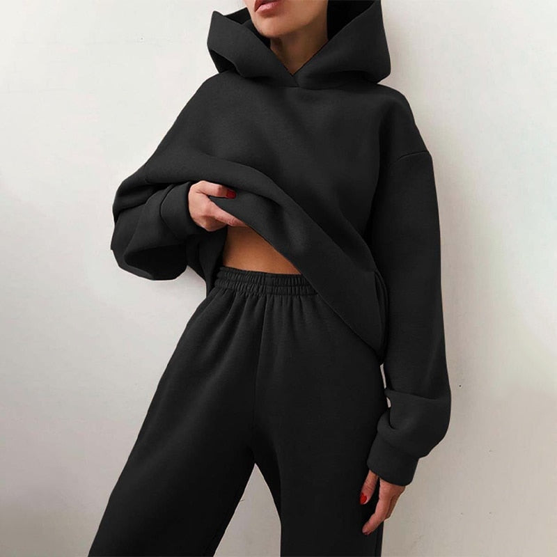 BlackPluss - Women's Tracksuit Suit Warm Hoodie Sweatshirts Two Pieces