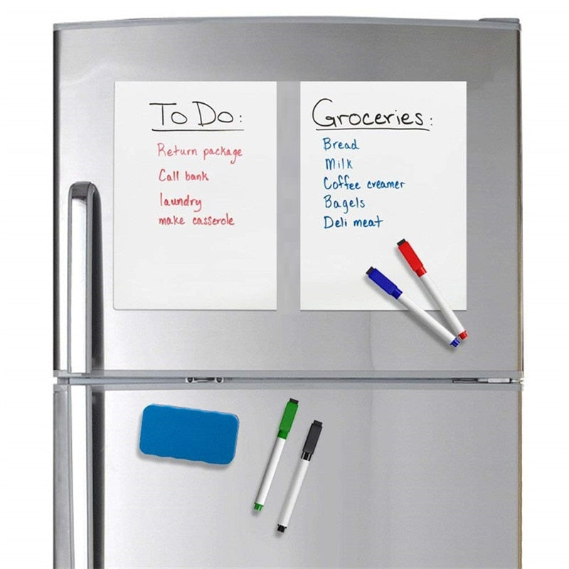 BlackPluss - A5 Magnetic Whiteboard Fridge Magnets Dry Wipe White Board