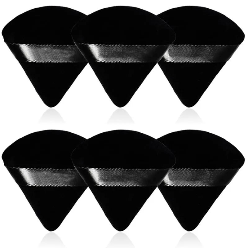BlackPluss - 6 Pcs Velvet Triangle Powder Puff Make Up Sponges for Face Eyes Contouring Shadow Seal Cosmetic Foundation Makeup Tool